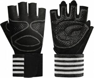 Workout Gloves for Men Women, Half Finger Weight Lifting Gloves Gym Fitness Training with Wrist Support, Breathable Anti-Slip Padded Palm Exercise Gloves