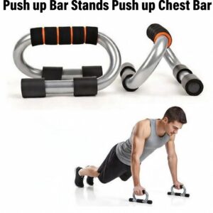 Heavy Duty Push Up Bar Stands with Non-Slip Foam Grip – Chrome Steel Chest Workout Bars for Home Gym Strength Training