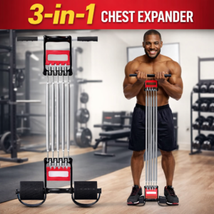 3-in-1 Chest Expander Hand Gripper 5 Springs Muscle Pull Exerciser – Multifunction Strength Training Device for Home Workout, Chest, Arms, Shoulder Fitness Exercise Tool
