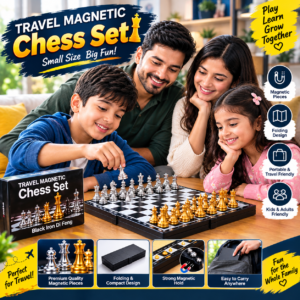 Folding Magnetic Chess Set – Portable Travel Chess Board Game for Children & Adults | Durable & Compact Chess Board